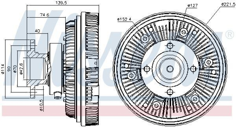 NISSENS Clutch, radiator fan