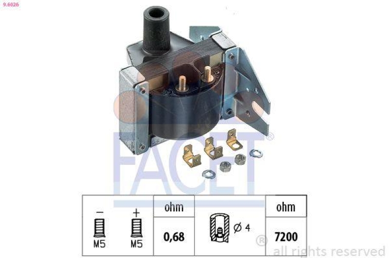 FACET Ignition Coil Made in Italy - OE Equivalent