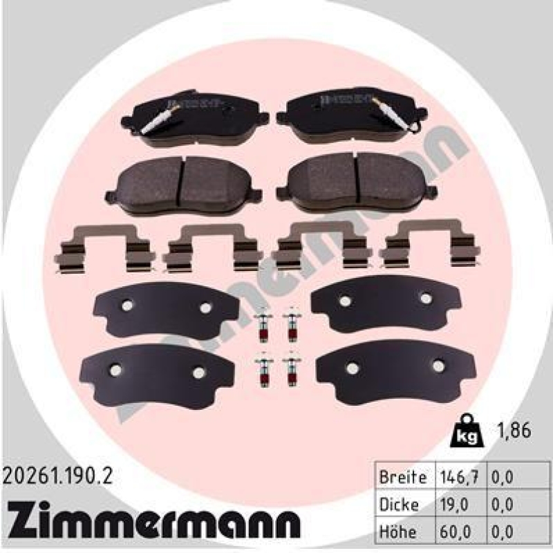 ZIMMERMANN Brake Pad Set, disc brake