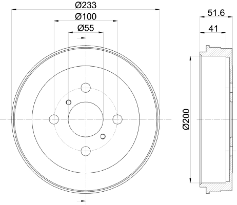 2x HELLA Brake Drum