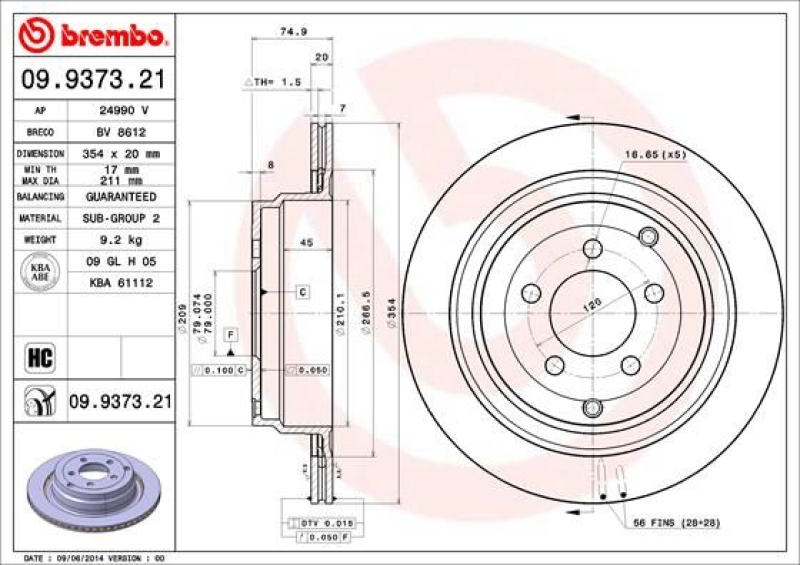 2x BREMBO Brake Disc PRIME LINE - UV Coated