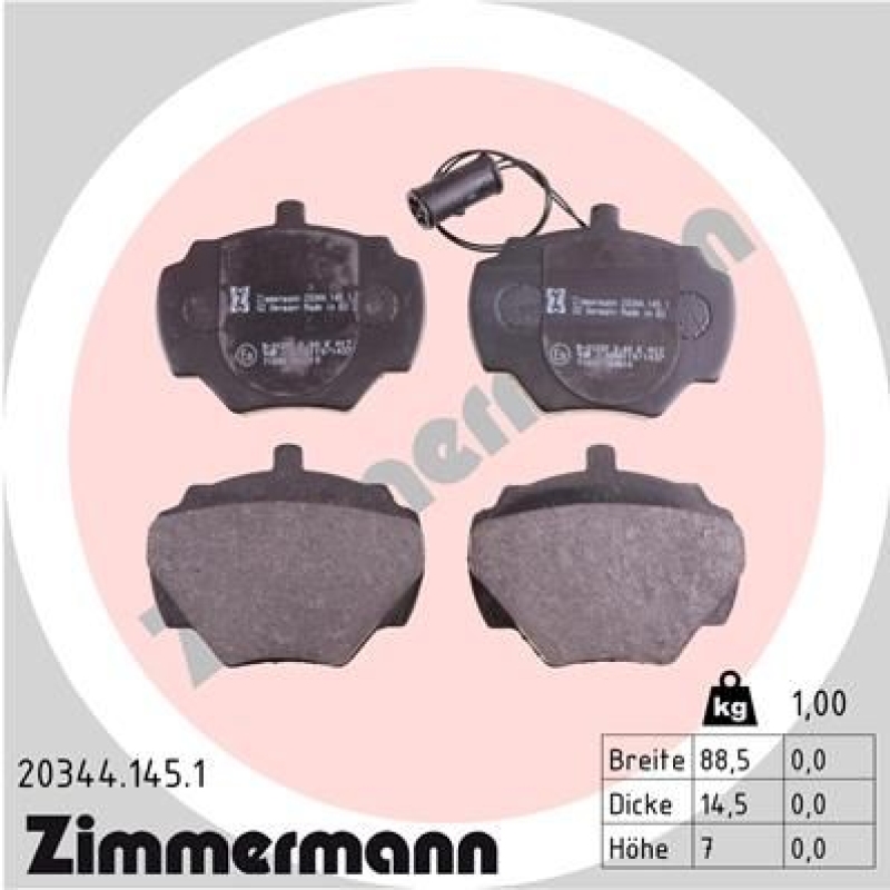 ZIMMERMANN Brake Pad Set, disc brake