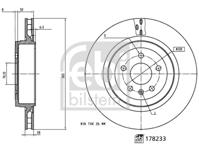 2x FEBI BILSTEIN Brake Disc