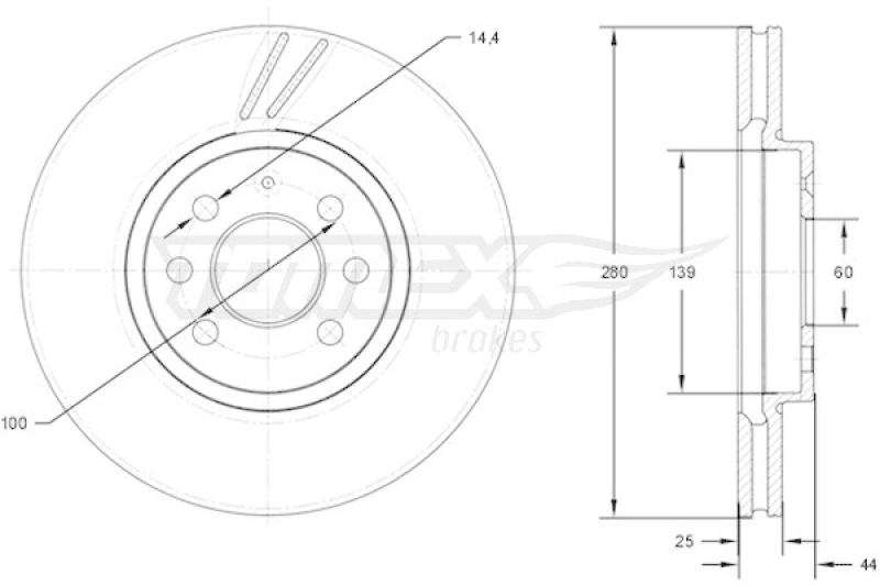 2x TOMEX Brakes Bremsscheibe