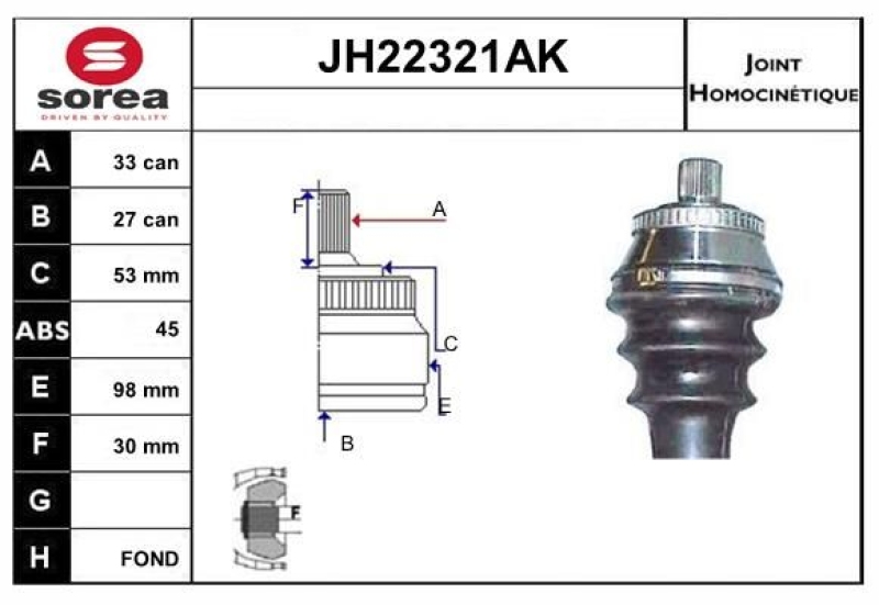 SNRA Joint Kit, drive shaft