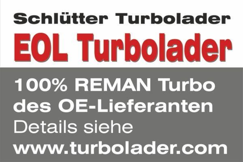 SCHL&Uuml;TTER TURBOLADER Lader, Aufladung Original Ishikawajima (IHI) Turbolader NEUTEIL im Tausch