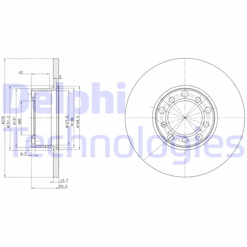 2x DELPHI Bremsscheibe