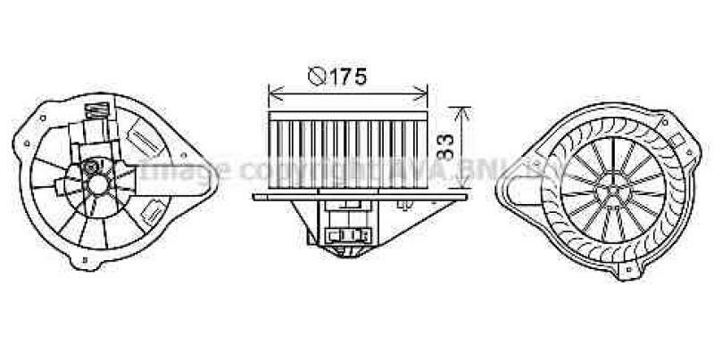 AVA QUALITY COOLING Electric Motor, interior blower