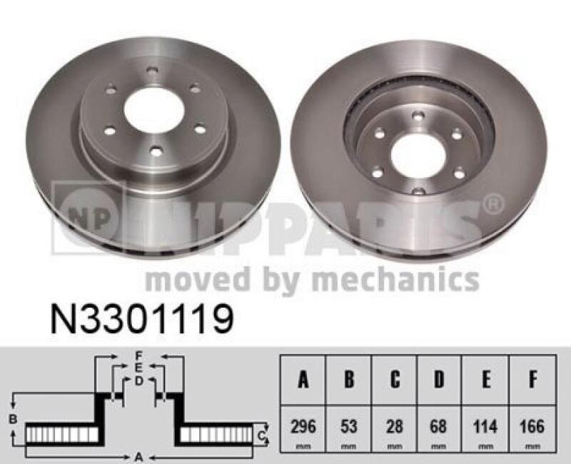 2x NIPPARTS Bremsscheibe