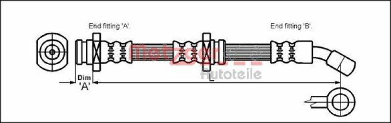 METZGER Brake Hose