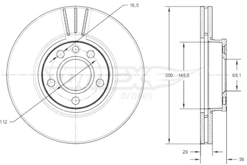 2x TOMEX Brakes Brake Disc