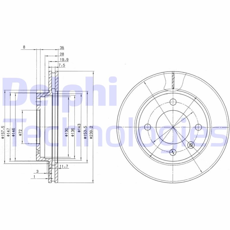 2x DELPHI Bremsscheibe