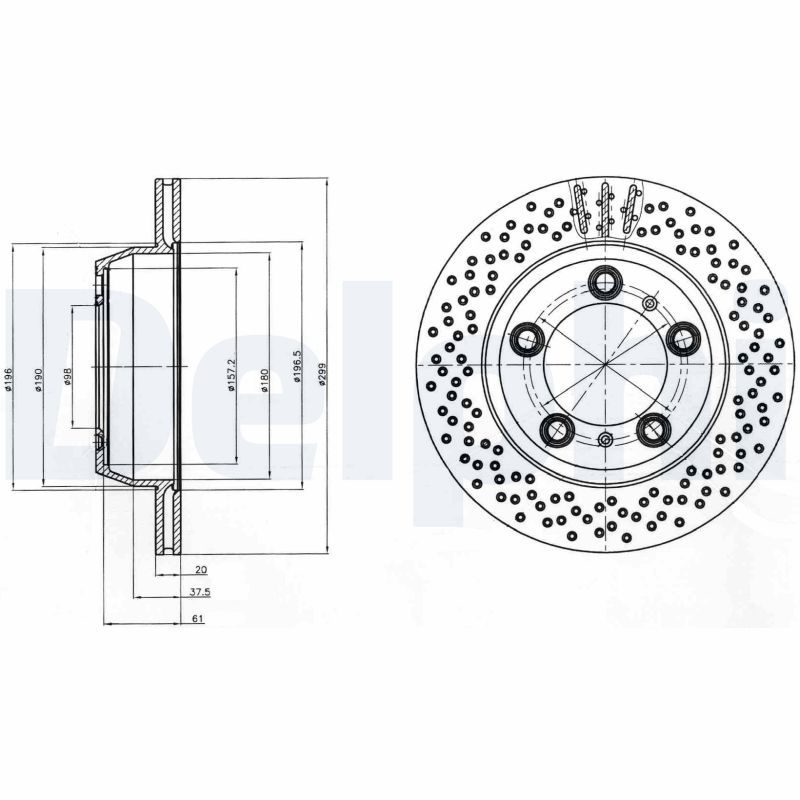 2x DELPHI Bremsscheibe BG4302C