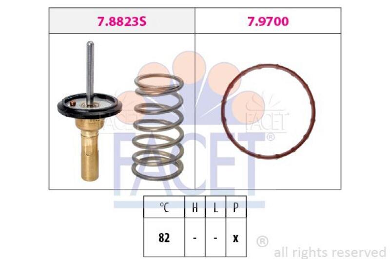 FACET Thermostat für Kühlmittel / Kühlerthermostat Made in Italy - OE Equivalent