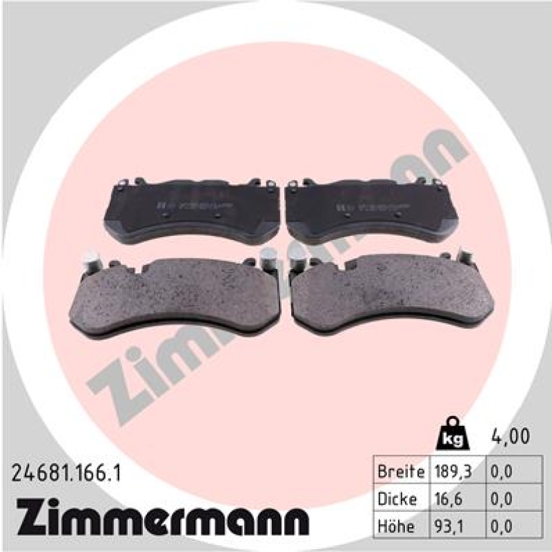 ZIMMERMANN Brake Pad Set, disc brake