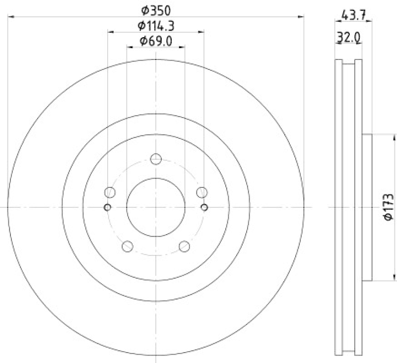 2x HELLA Brake Disc PRO