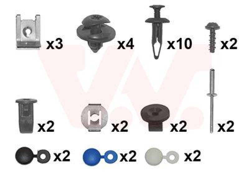 VAN WEZEL Mounting Kit, bumper