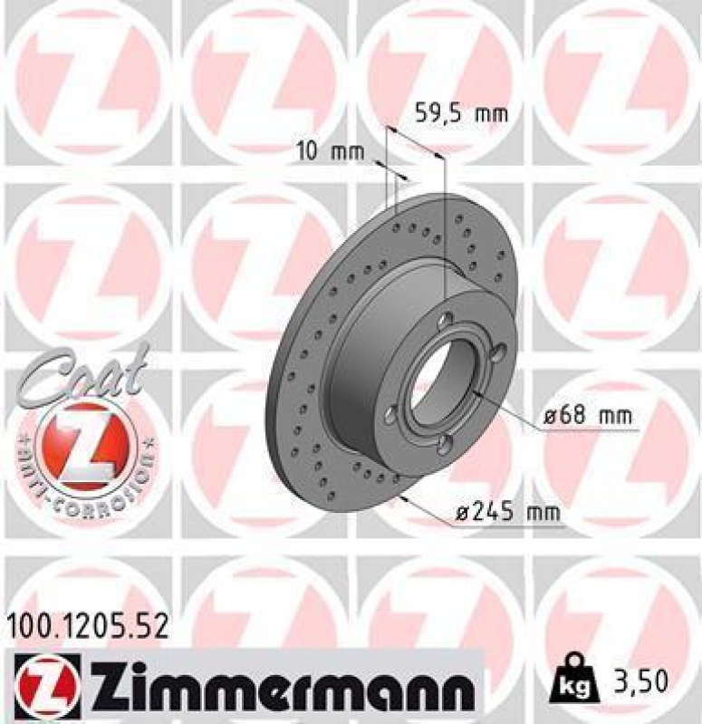 2x ZIMMERMANN Bremsscheibe SPORT COAT Z