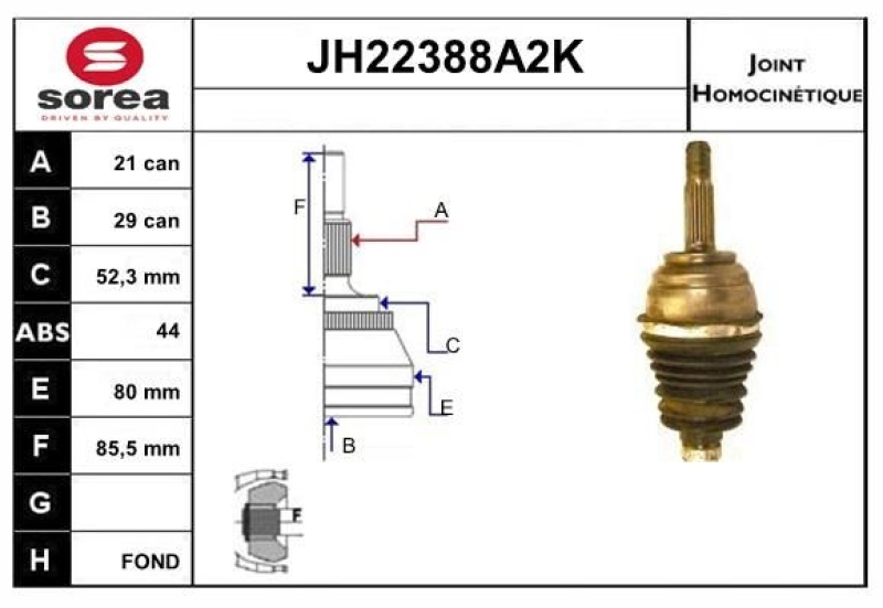 SNRA Joint Kit, drive shaft