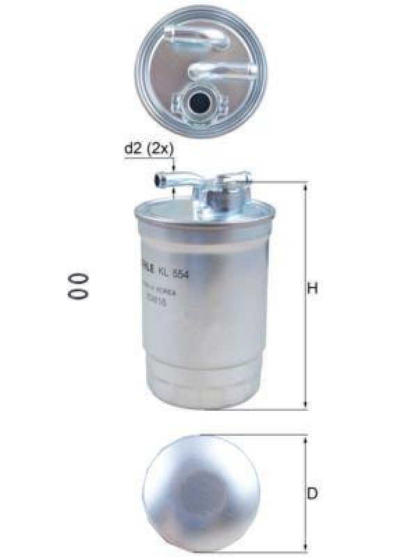 MAHLE Kraftstofffilter KL 554D