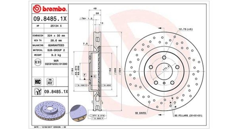 2x MAGNETI MARELLI Bremsscheibe