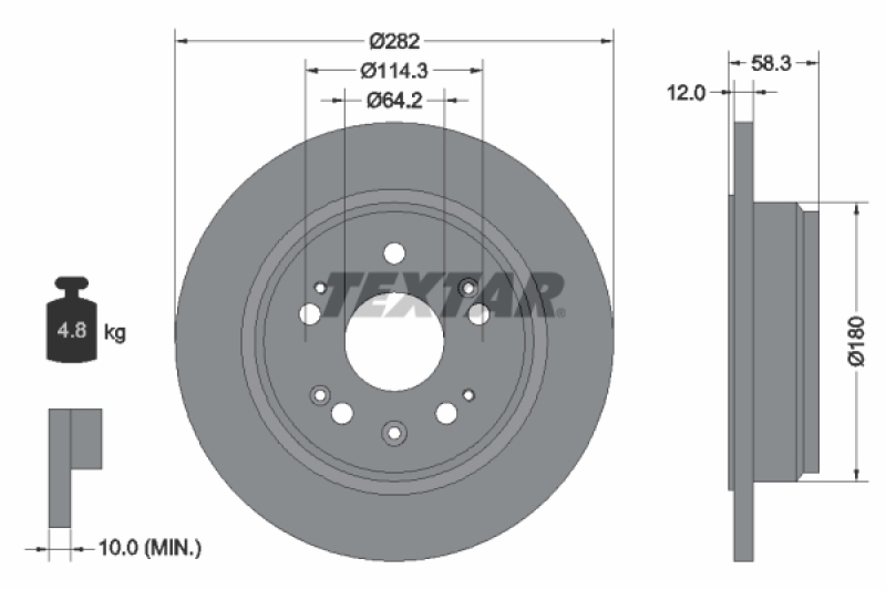2x TEXTAR Bremsscheibe 92144500