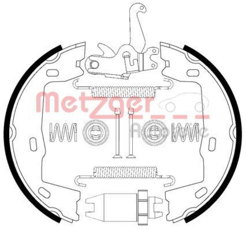 METZGER Brake Shoe Set, parking brake