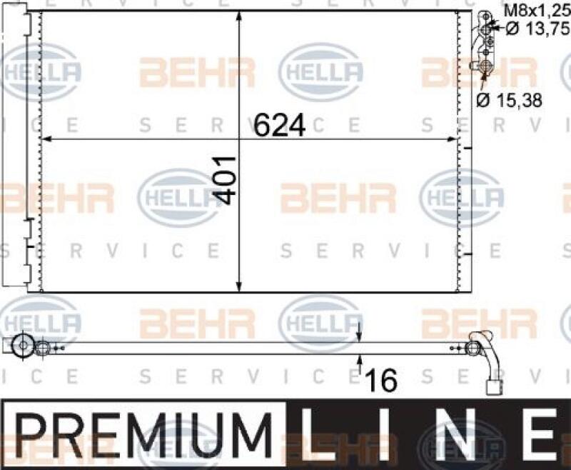 HELLA Kondensator, Klimaanlage BEHR HELLA SERVICE *** PREMIUM LINE ***