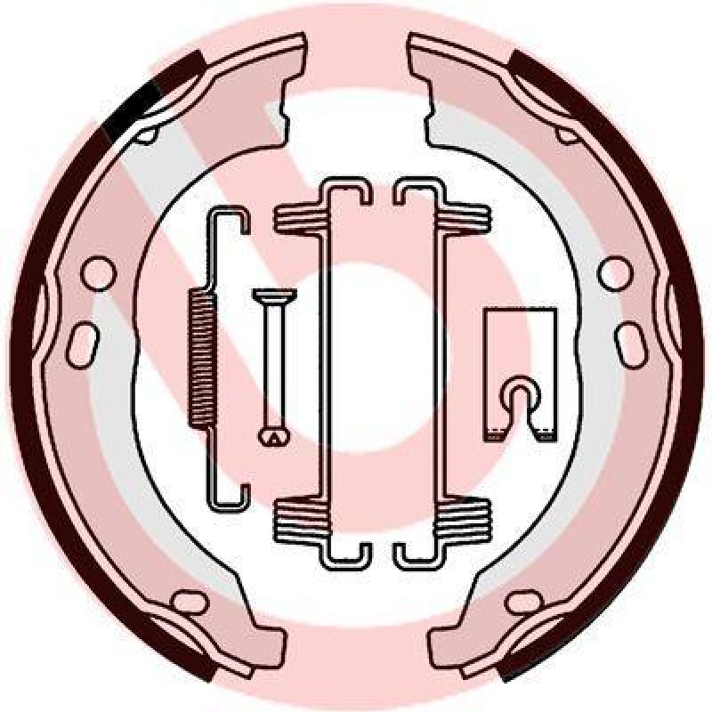 BREMBO Brake Shoe Set, parking brake ESSENTIAL LINE