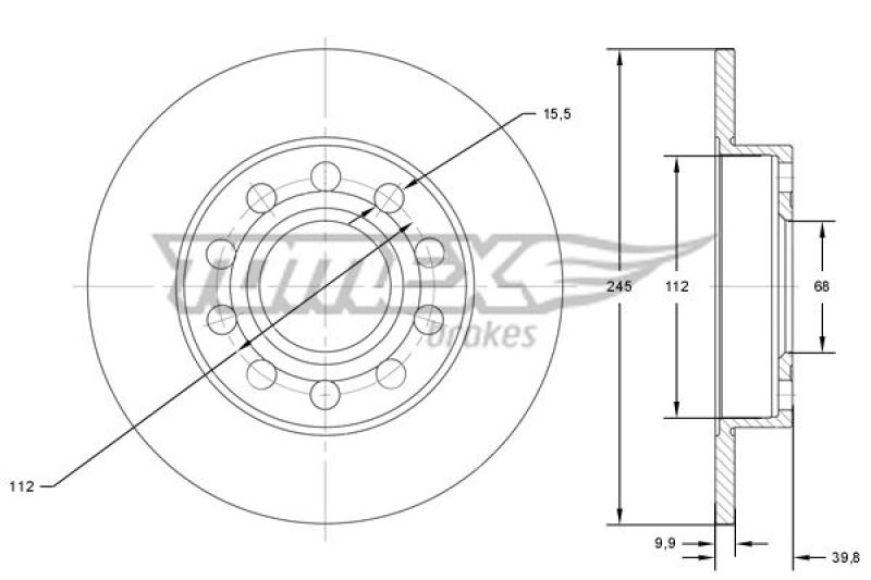 2x TOMEX Brakes Bremsscheibe