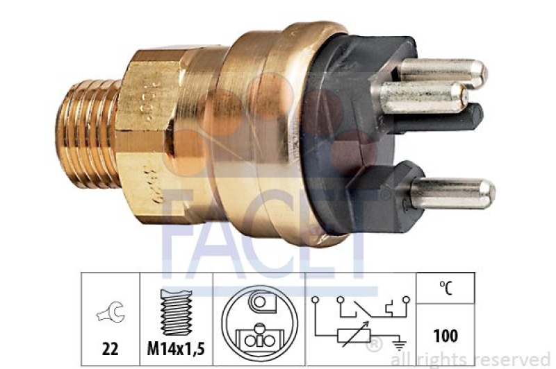 FACET Sensor, coolant temperature Made in Italy - OE Equivalent
