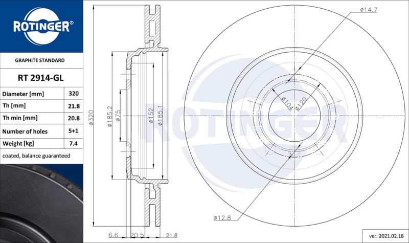 2x ROTINGER Bremsscheibe