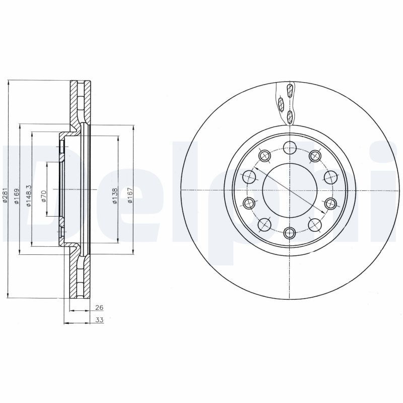 2x DELPHI Bremsscheibe