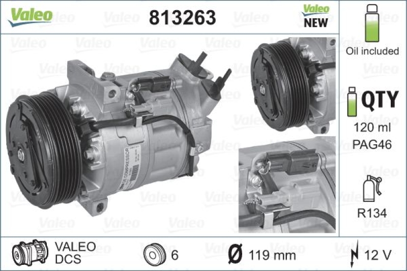 VALEO Kompressor, Klimaanlage VALEO ORIGINS NEW OE TECHNOLOGIE