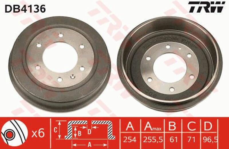 2x TRW Brake Drum