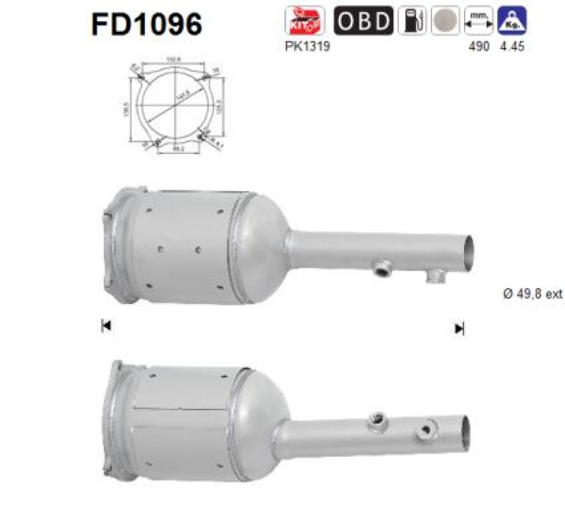 AS Ru&szlig;-/Partikelfilter, Abgasanlage FD1096