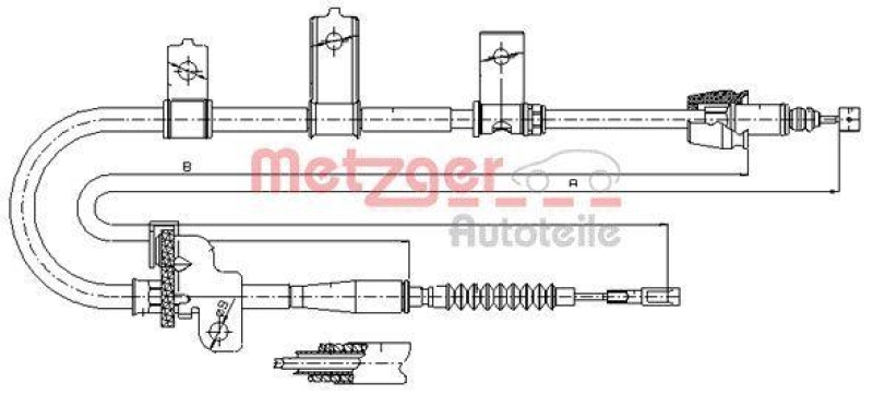 METZGER Seilzug, Feststellbremse 176021