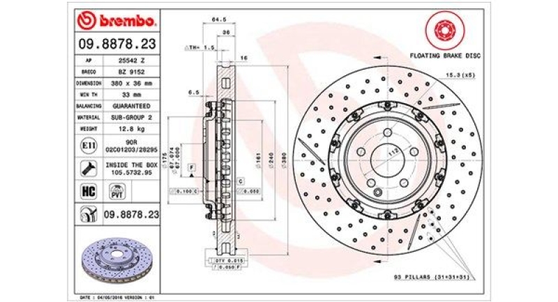 2x MAGNETI MARELLI Bremsscheibe TWO-PIECE FLOATING DISCS LINE