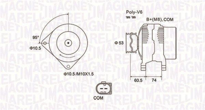 MAGNETI MARELLI Lichtmaschine Generator 170A ohne Pfand passend für BMW 5 E61