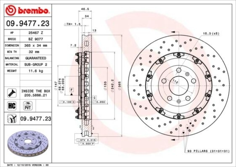 2x BREMBO Bremsscheibe TWO-PIECE FLOATING DISCS LINE