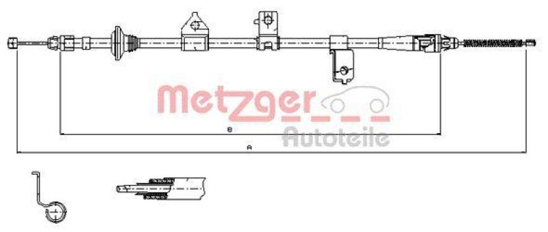 METZGER Seilzug, Feststellbremse 176027