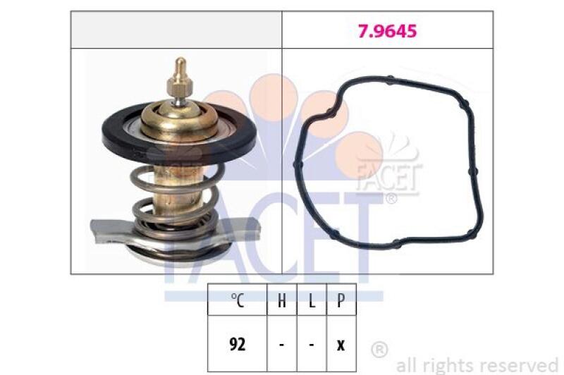 FACET Thermostat, coolant Made in Italy - OE Equivalent