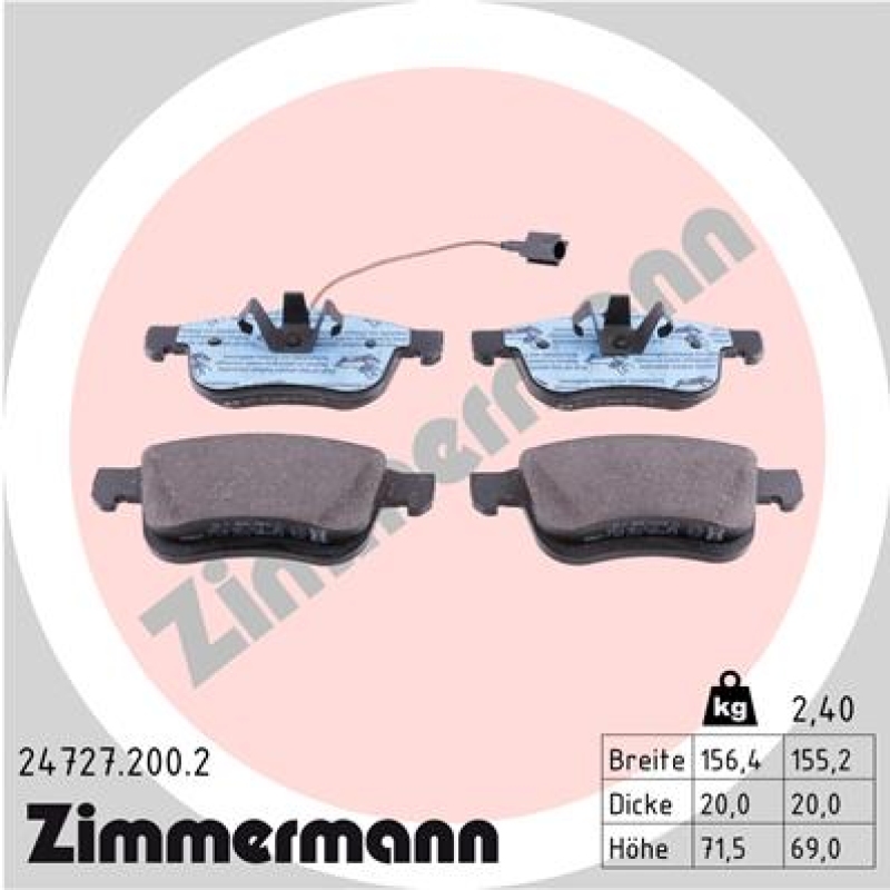 ZIMMERMANN Brake Pad Set, disc brake