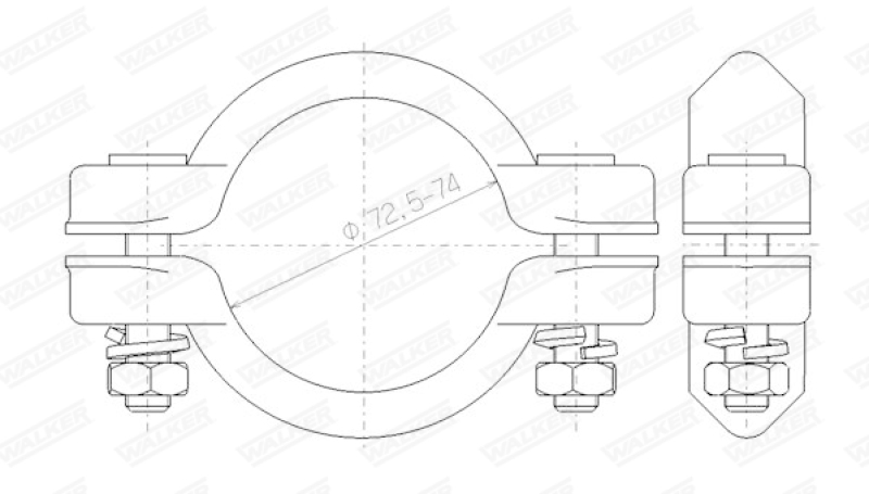 WALKER Clamp, exhaust system