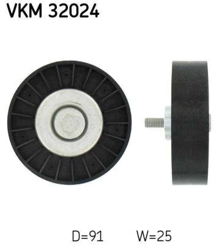 SKF Deflection/Guide Pulley, V-ribbed belt