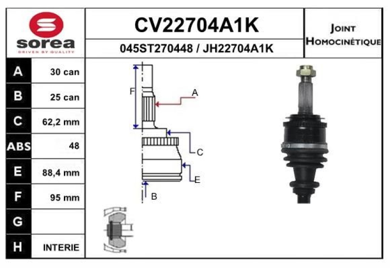 EAI Joint Kit, drive shaft