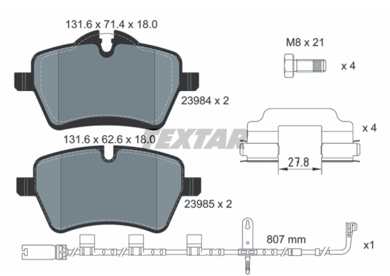 TEXTAR Brake Pad Set, disc brake Q+