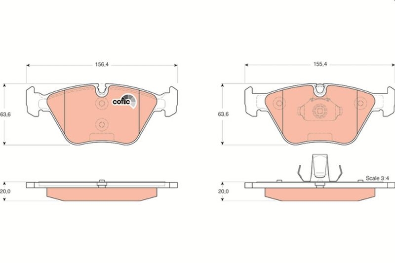 TRW Brake Pad Set, disc brake COTEC