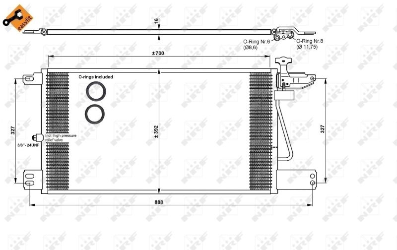 NRF Condenser, air conditioning EASY FIT