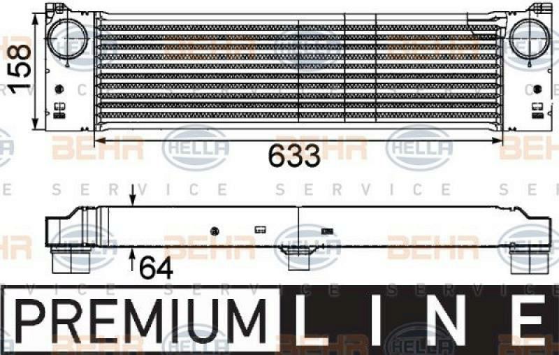 HELLA Intercooler, charger BEHR HELLA SERVICE *** PREMIUM LINE ***